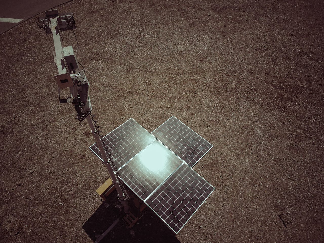 High Angle Shot of Solar Panels 
